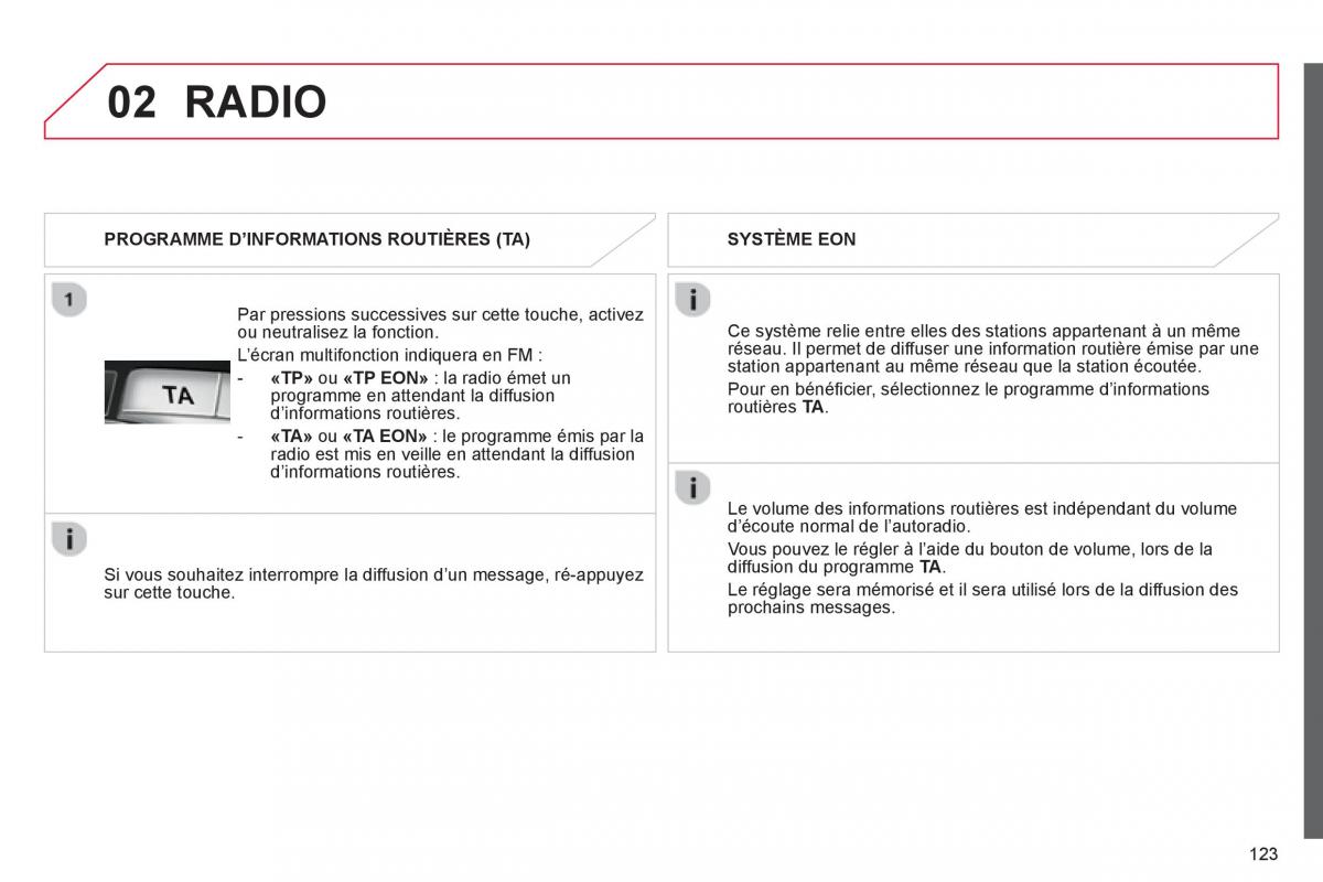 Citroen C1 I 1 manuel du proprietaire / page 125