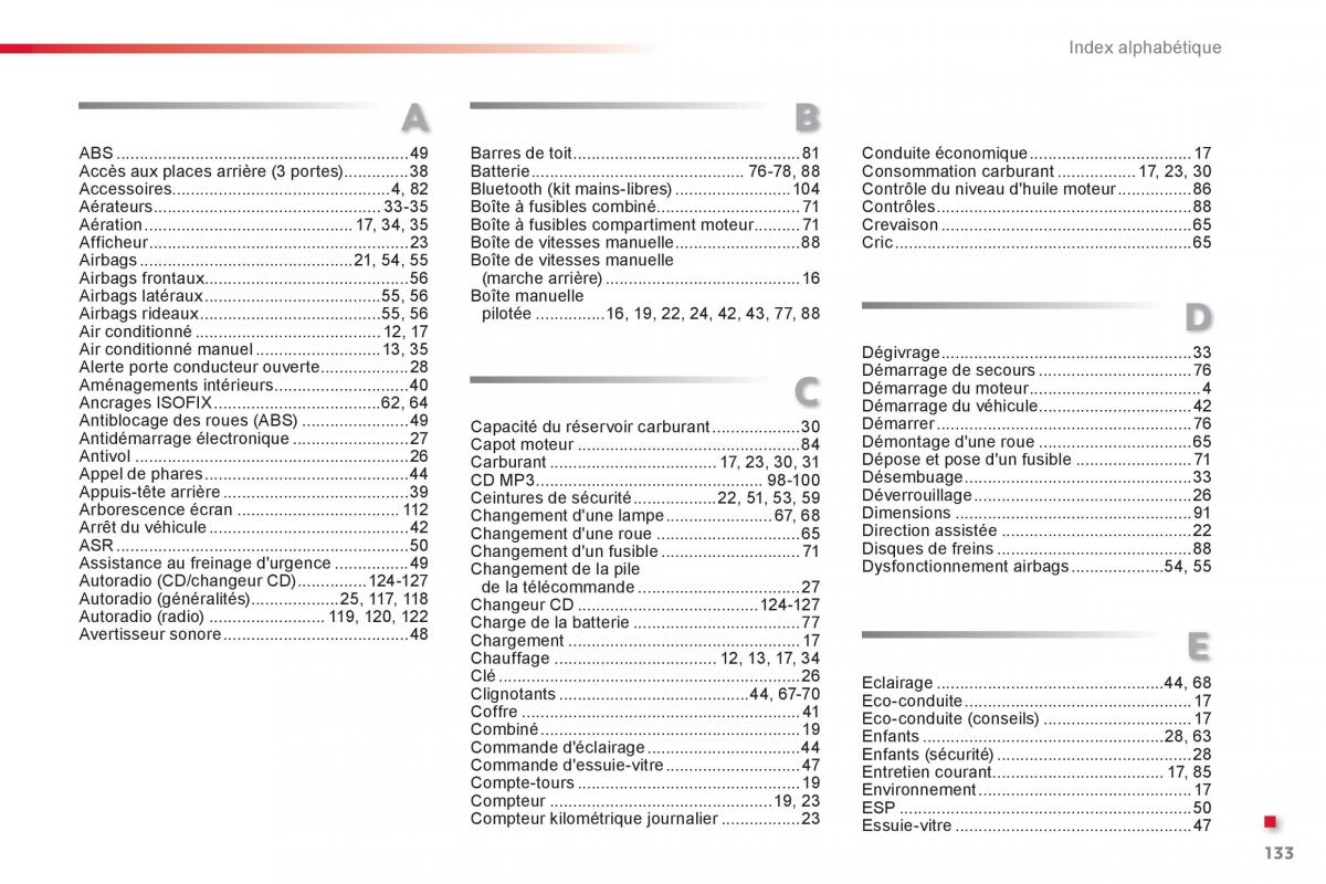 Citroen C1 I 1 manuel du proprietaire / page 135