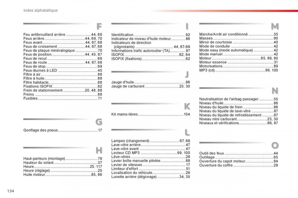 Citroen C1 I 1 manuel du proprietaire / page 136