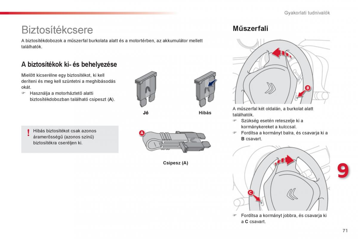 Citroen C1 I 1 Kezelesi utmutato / page 73