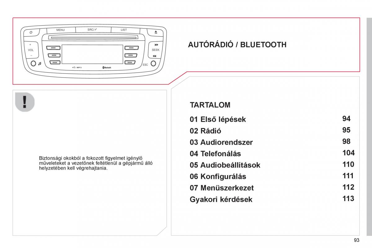 Citroen C1 I 1 Kezelesi utmutato / page 95