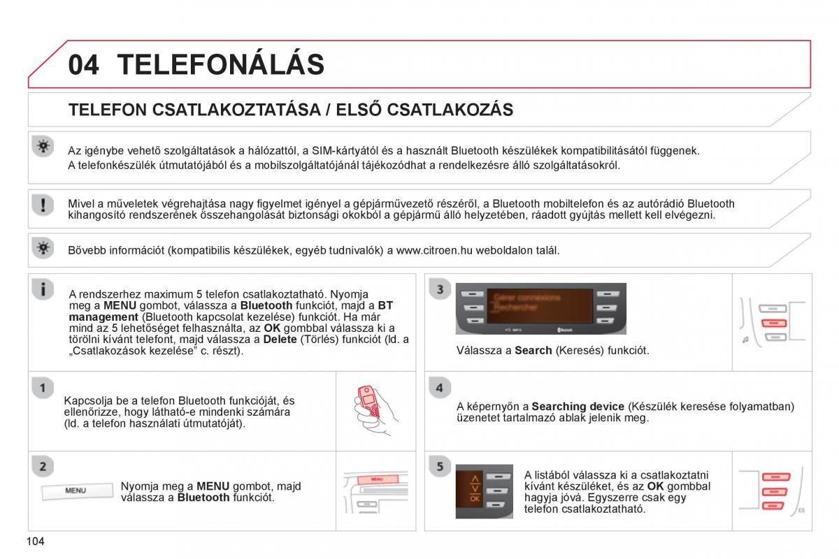 Citroen C1 I 1 Kezelesi utmutato / page 106