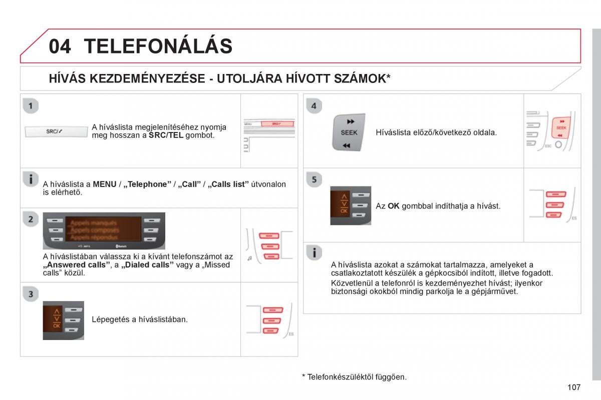 Citroen C1 I 1 Kezelesi utmutato / page 109