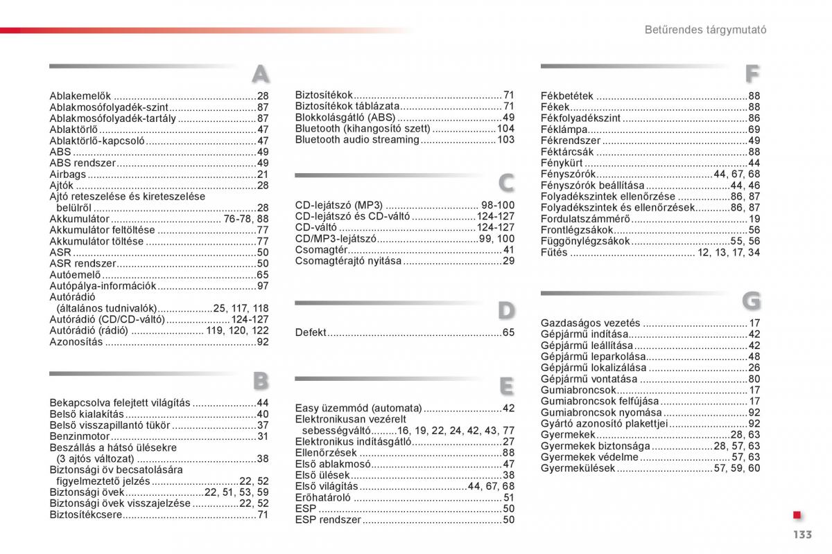 Citroen C1 I 1 Kezelesi utmutato / page 135