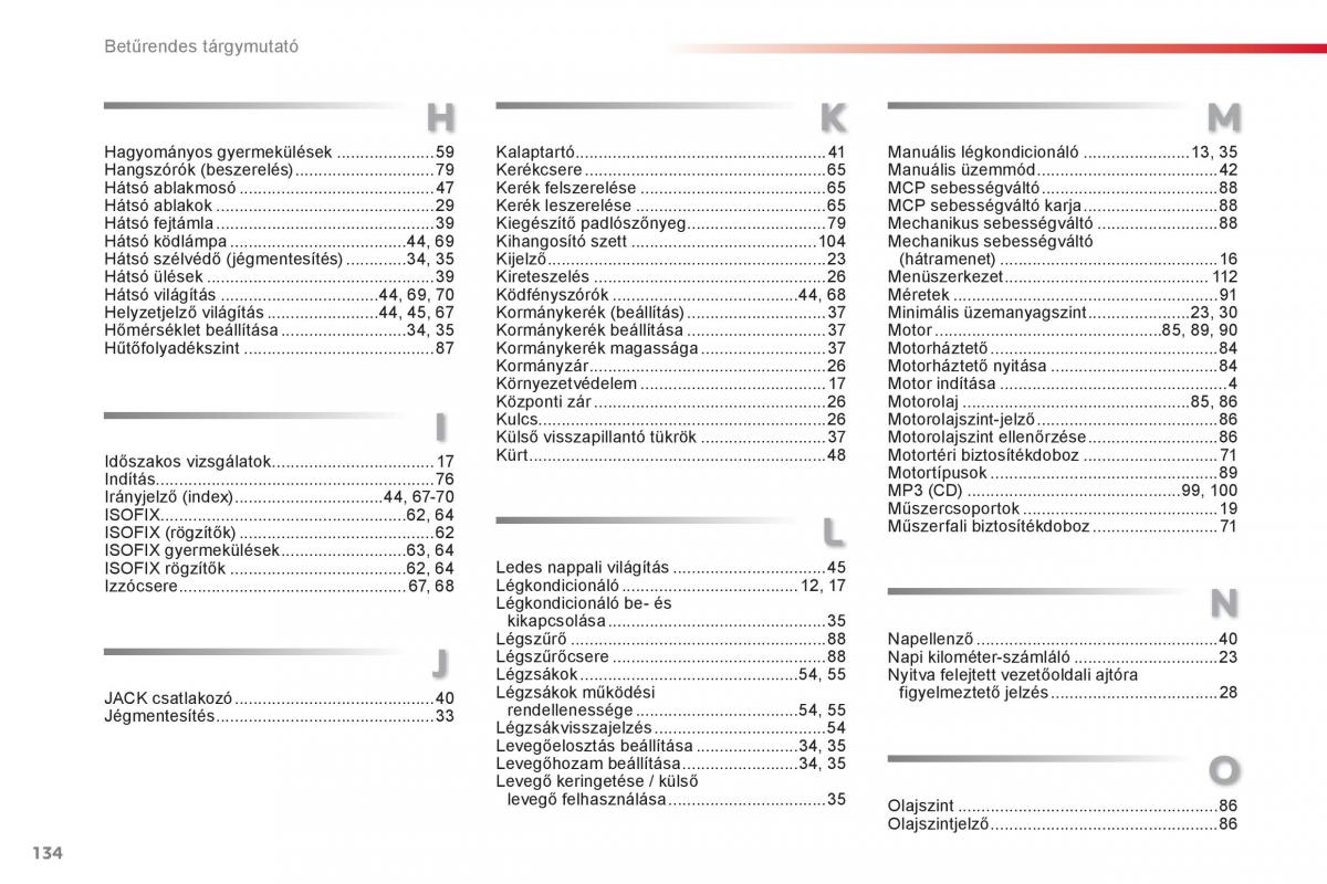 Citroen C1 I 1 Kezelesi utmutato / page 136