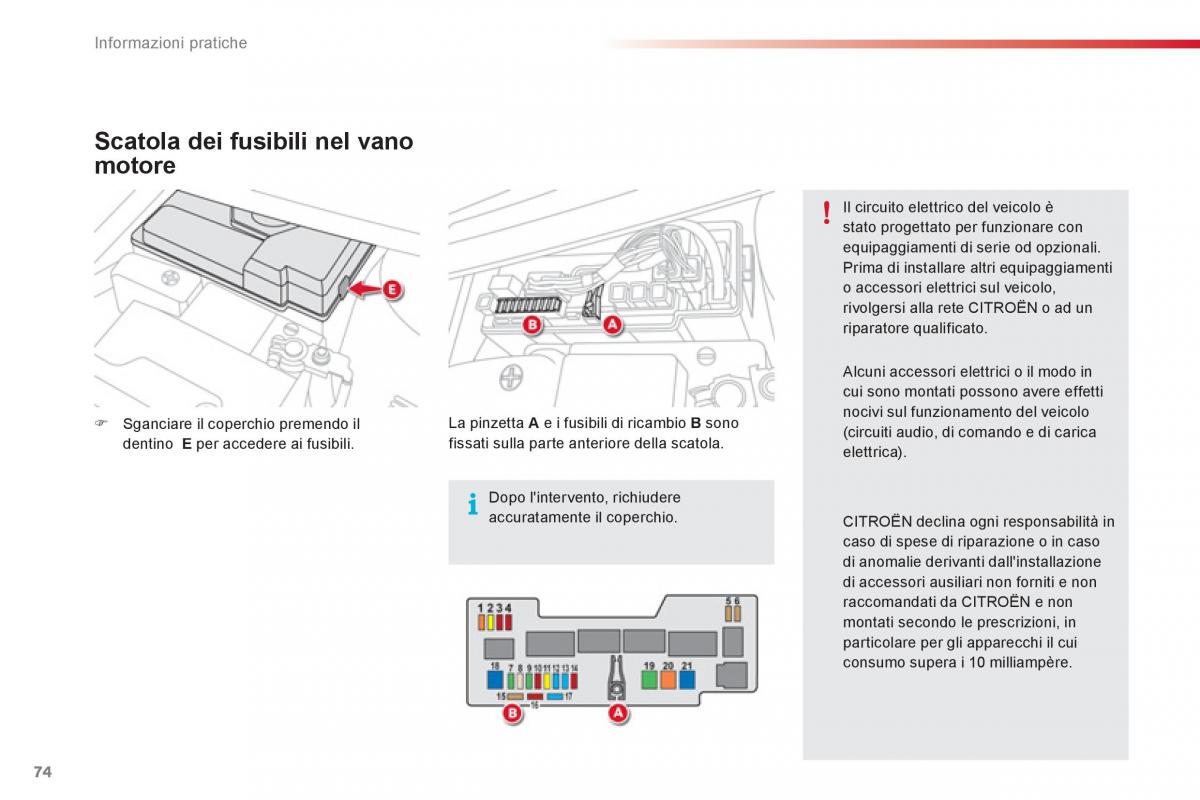 Citroen C1 I 1 manuale del proprietario / page 76