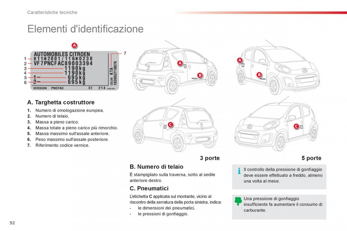 Citroen C1 I 1 manuale del proprietario / page 94