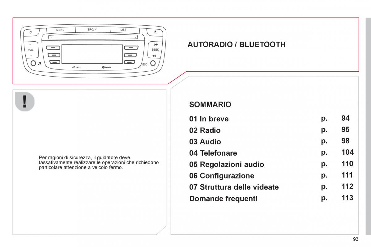 Citroen C1 I 1 manuale del proprietario / page 95