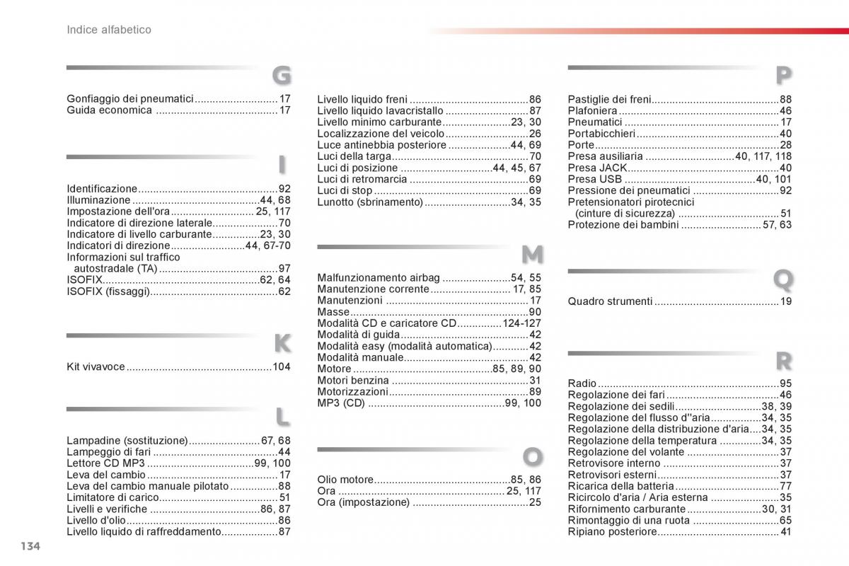 Citroen C1 I 1 manuale del proprietario / page 136