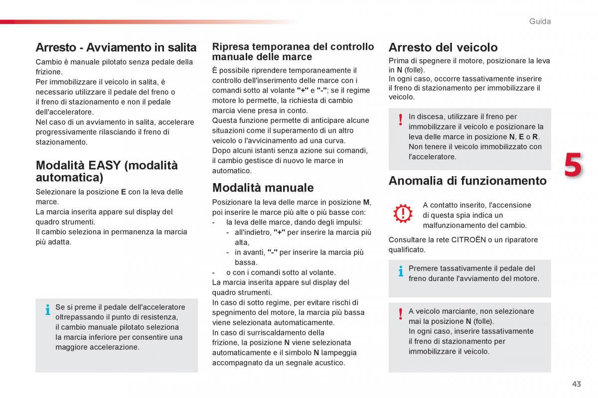 Citroen C1 I 1 manuale del proprietario / page 45