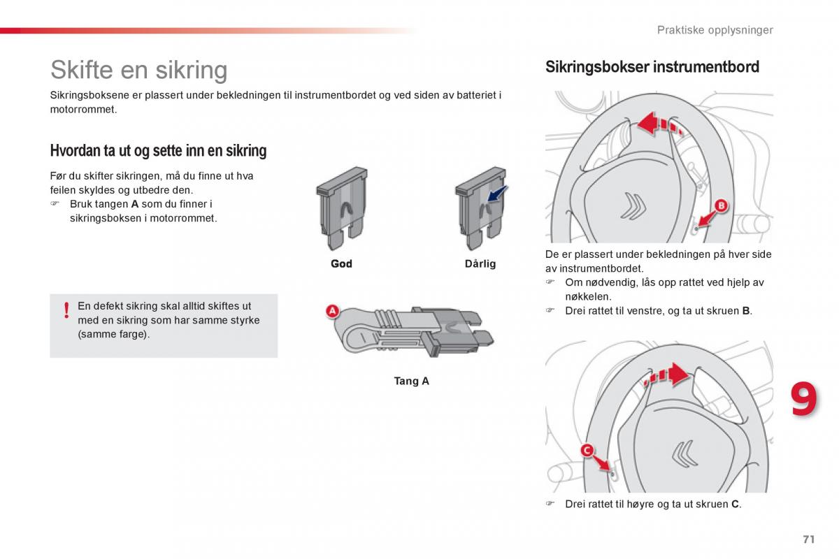 Citroen C1 I 1 bruksanvisningen / page 73