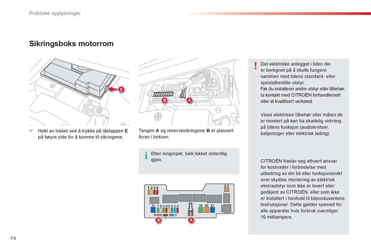 Citroen C1 I 1 bruksanvisningen / page 76