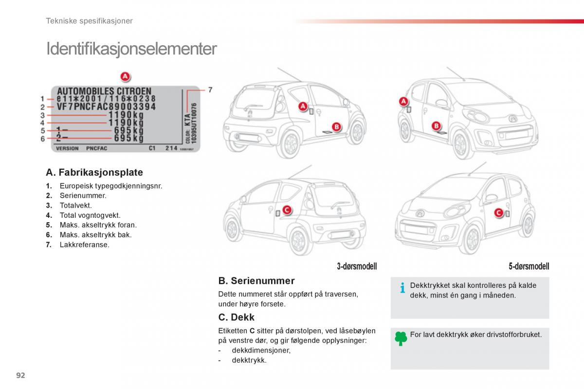 Citroen C1 I 1 bruksanvisningen / page 94