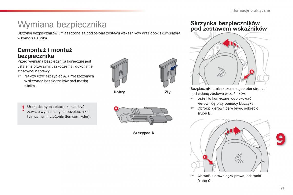 Citroen C1 I 1 instrukcja obslugi / page 73