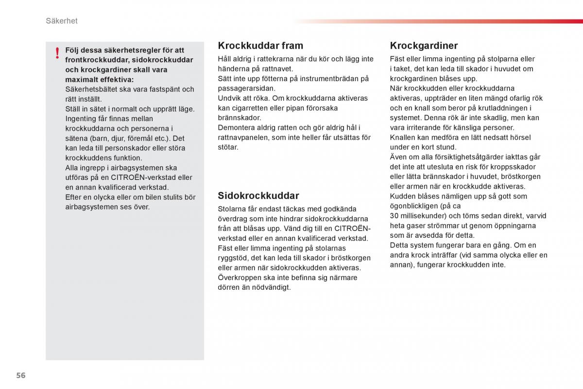 Citroen C1 I 1 instruktionsbok / page 58