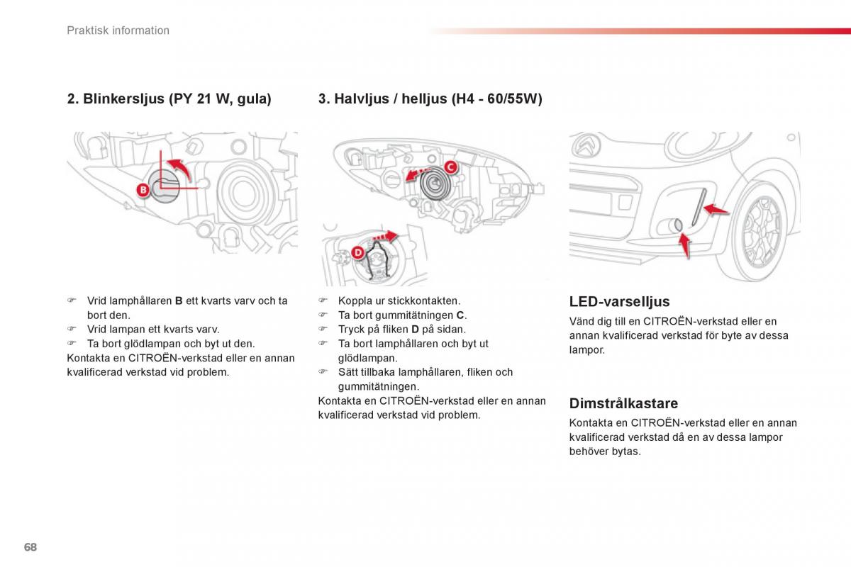 Citroen C1 I 1 instruktionsbok / page 70