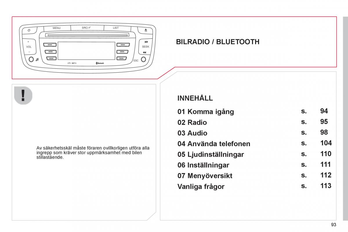 Citroen C1 I 1 instruktionsbok / page 95