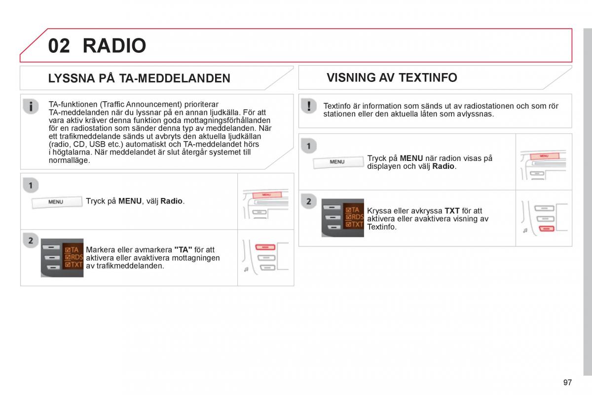 Citroen C1 I 1 instruktionsbok / page 99