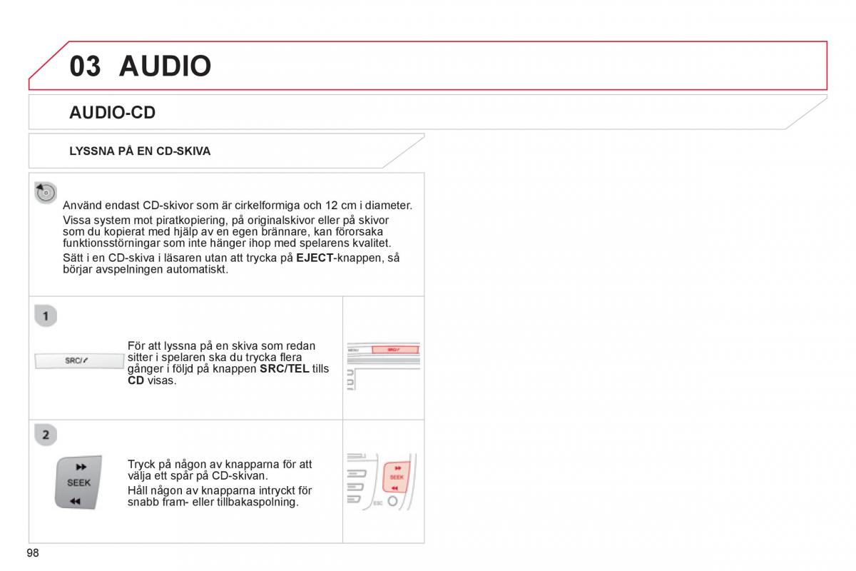 Citroen C1 I 1 instruktionsbok / page 100