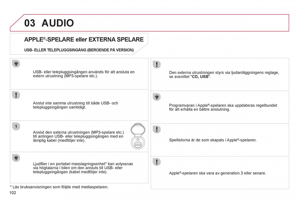 Citroen C1 I 1 instruktionsbok / page 104