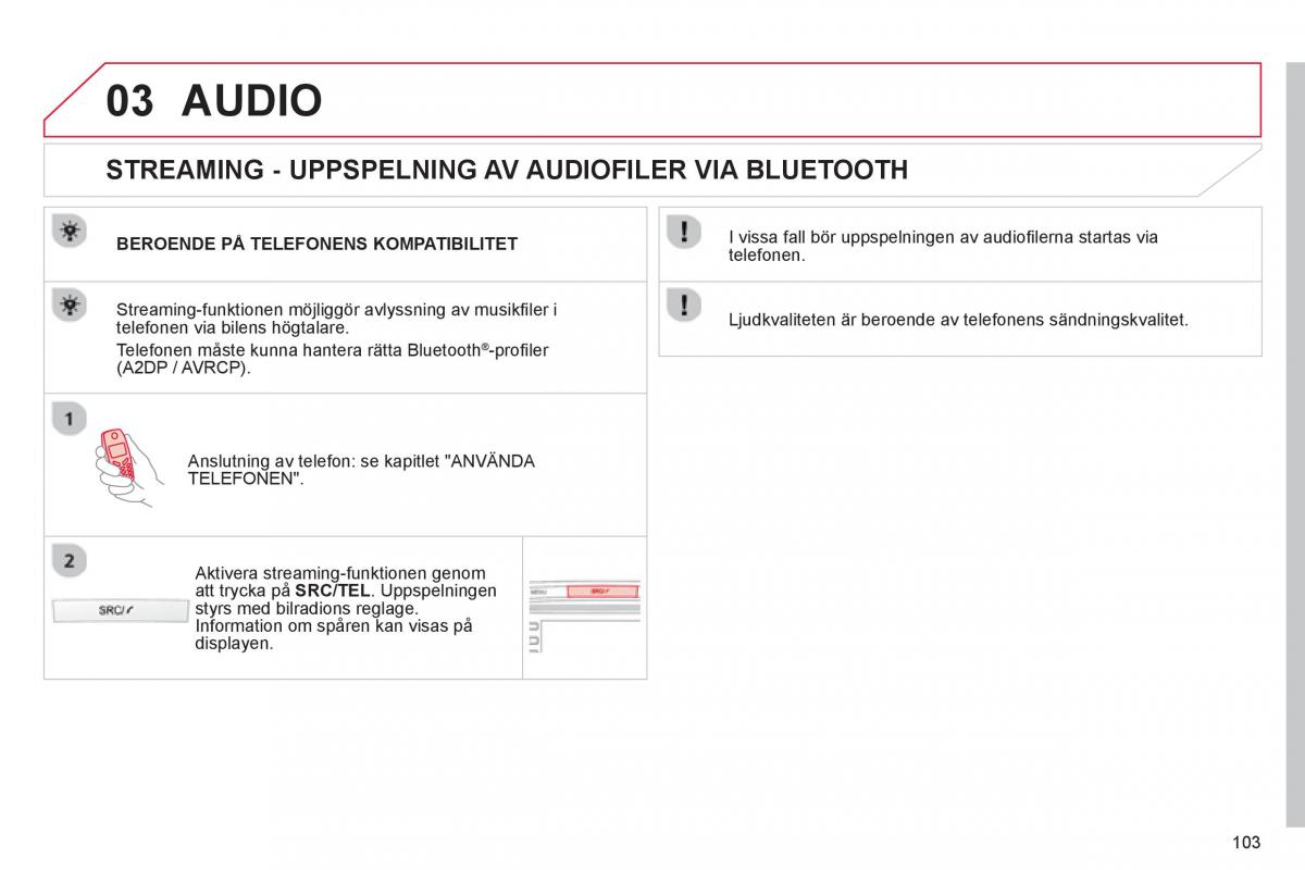 Citroen C1 I 1 instruktionsbok / page 105