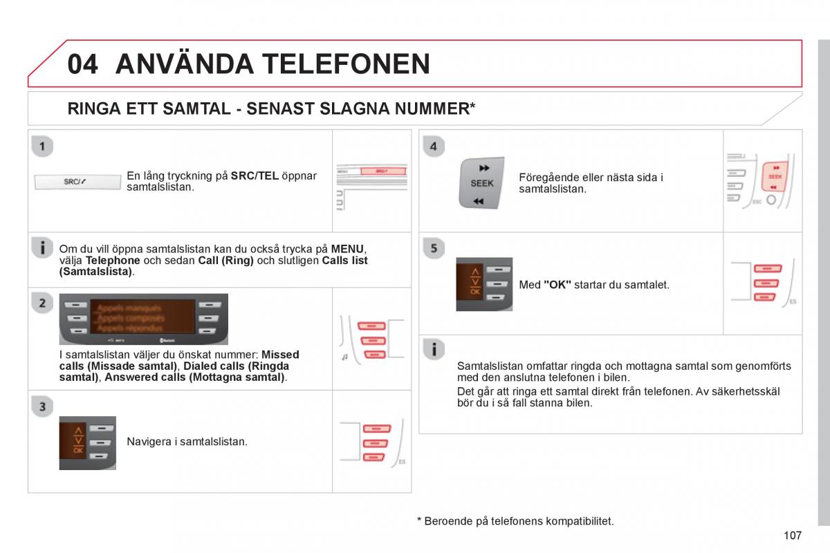 Citroen C1 I 1 instruktionsbok / page 109