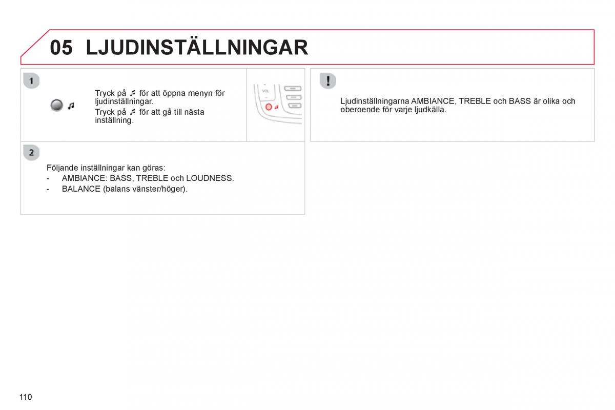 Citroen C1 I 1 instruktionsbok / page 112