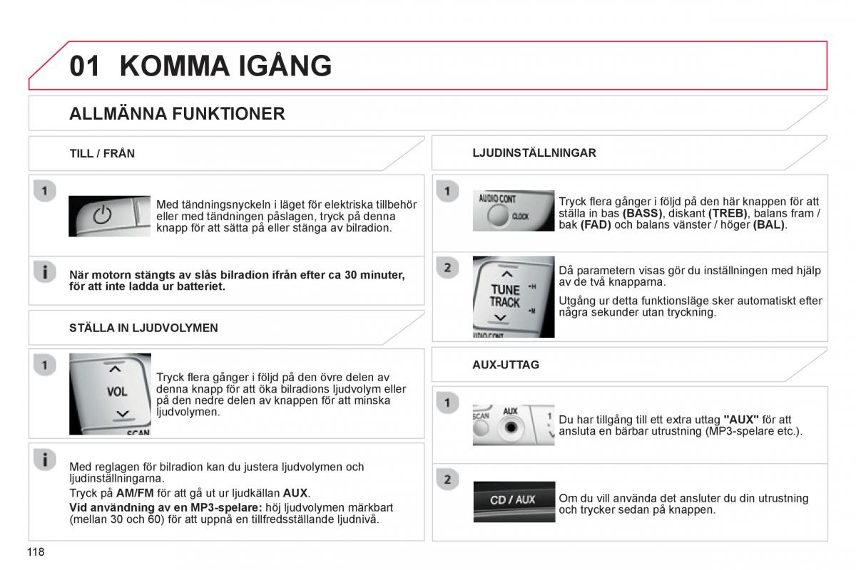 Citroen C1 I 1 instruktionsbok / page 120