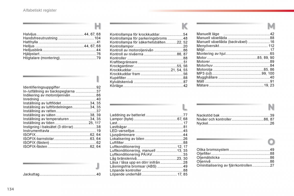 Citroen C1 I 1 instruktionsbok / page 136