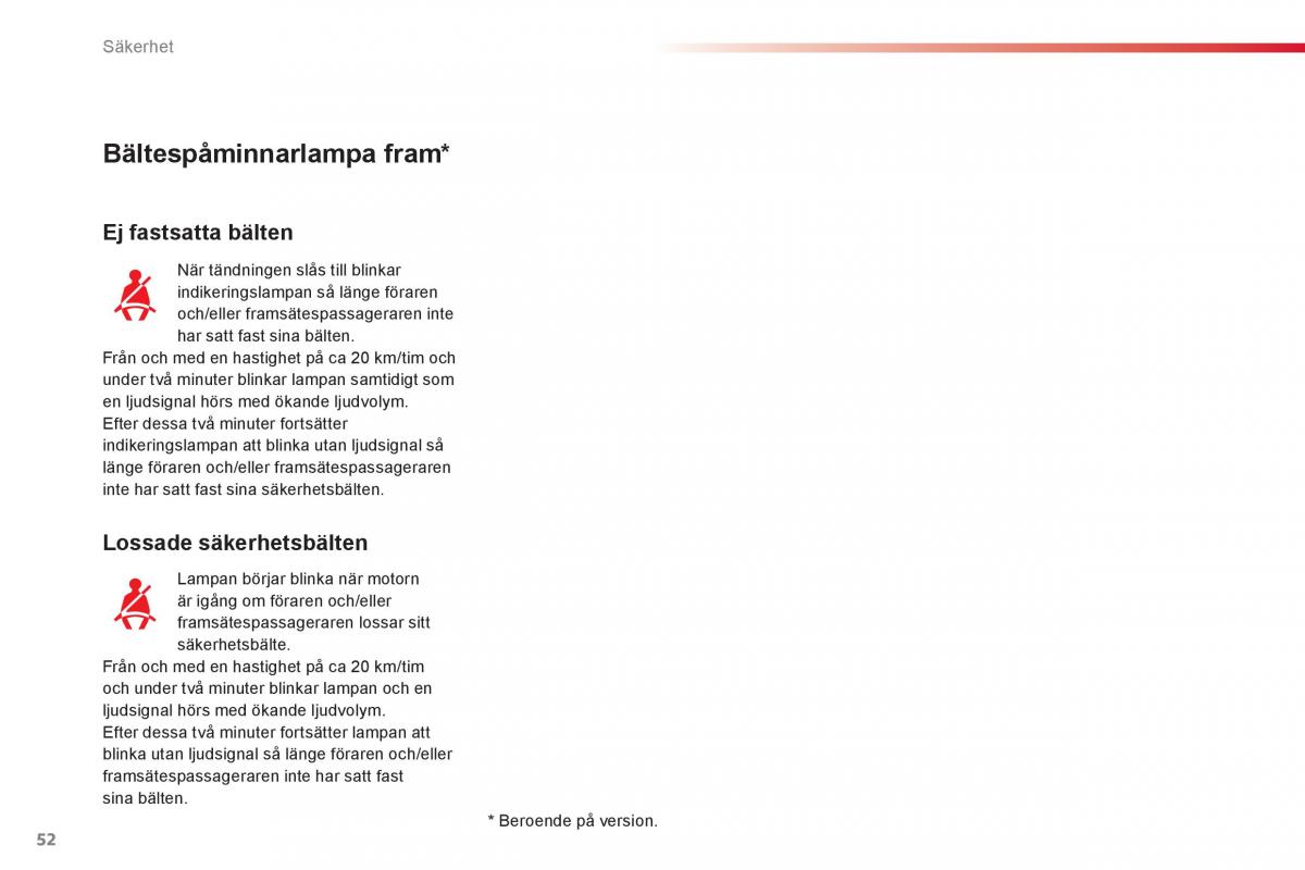 Citroen C1 I 1 instruktionsbok / page 54