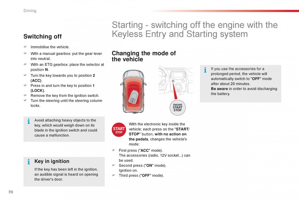 Citroen C1 II 2 owners manual / page 72