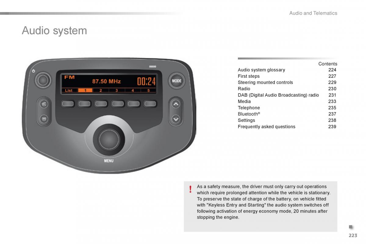 Citroen C1 II 2 owners manual / page 225