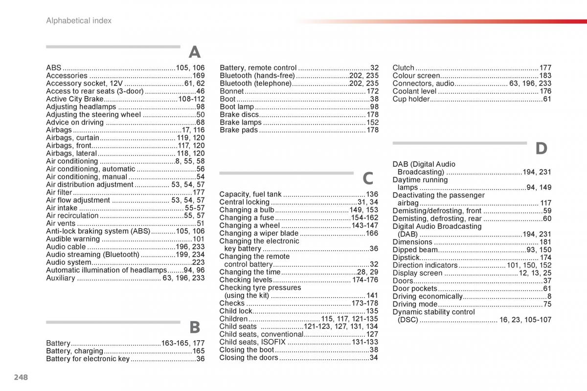 Citroen C1 II 2 owners manual / page 250