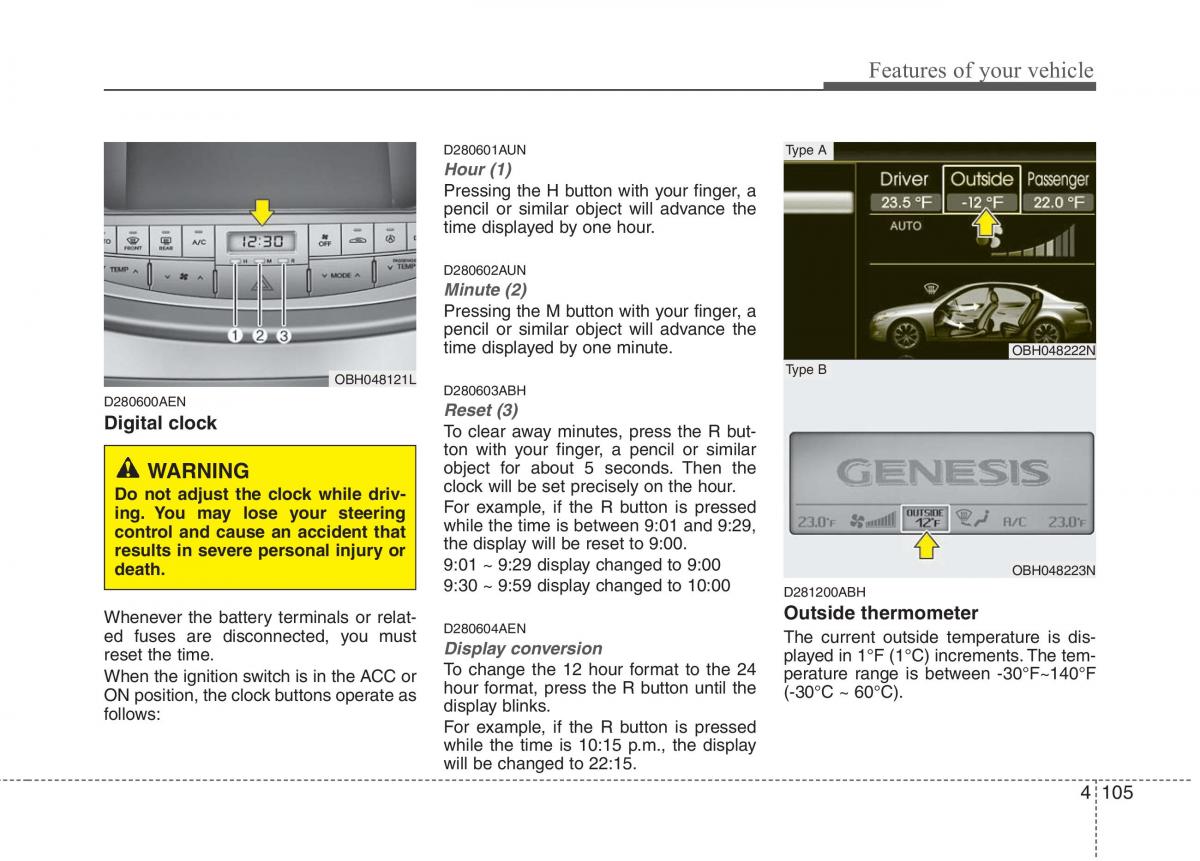 Hyundai Genesis I 1 owners manual / page 182