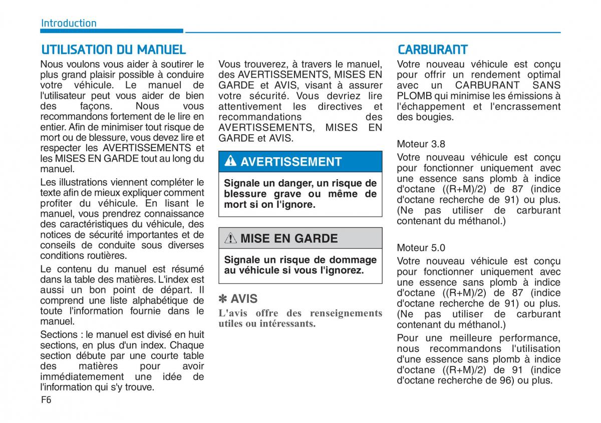 Hyundai Genesis II 2 manuel du proprietaire / page 6