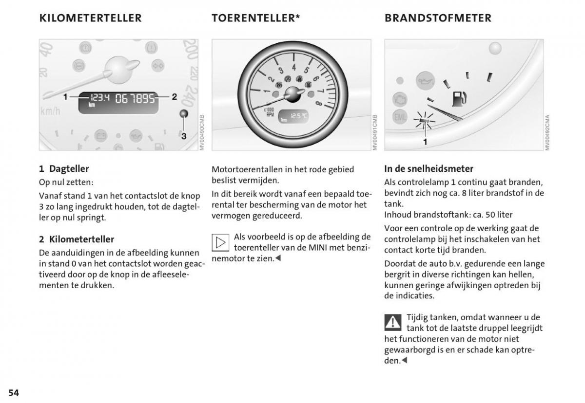 Mini Cooper One I 1 handleiding / page 57