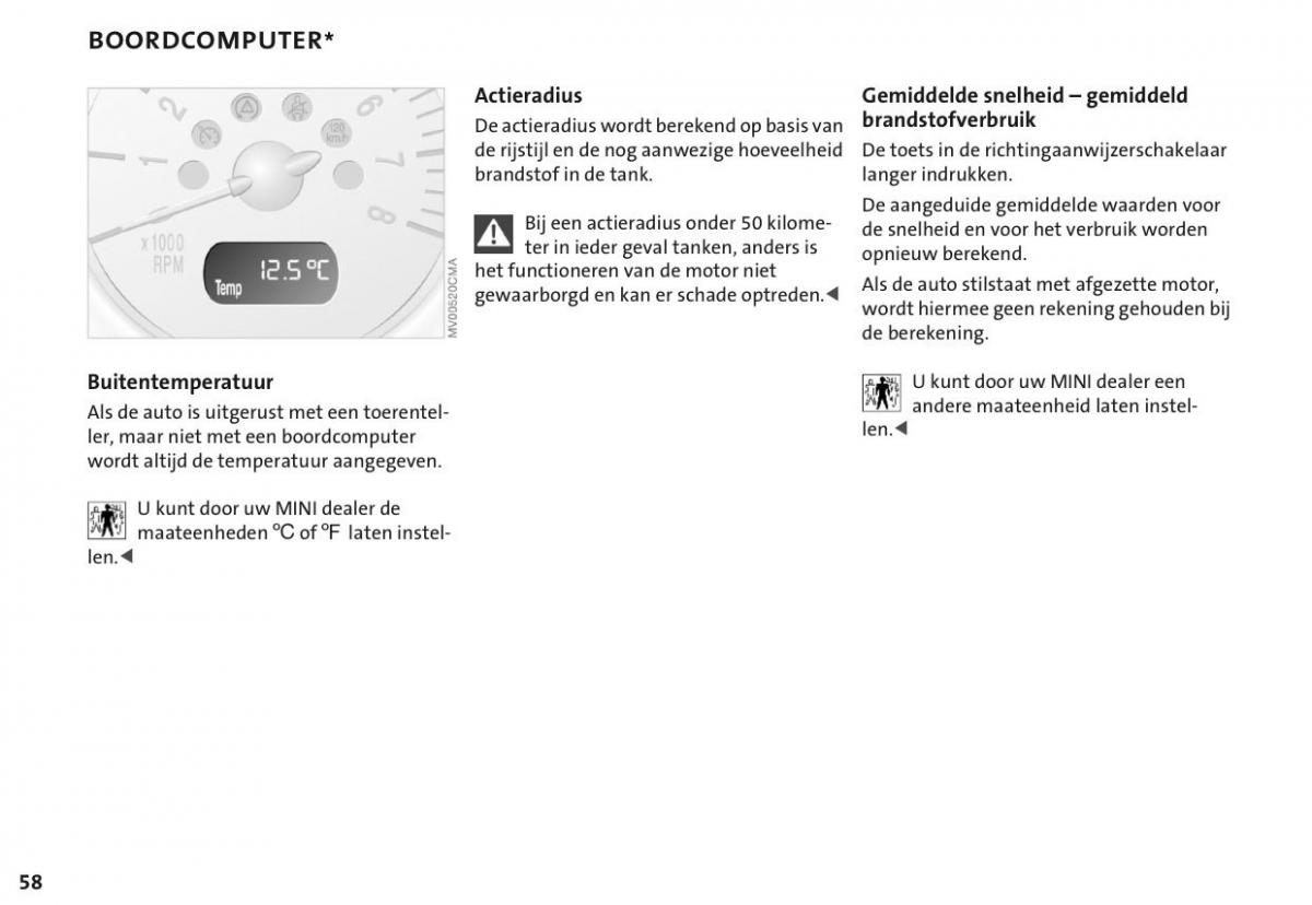 Mini Cooper One I 1 handleiding / page 61