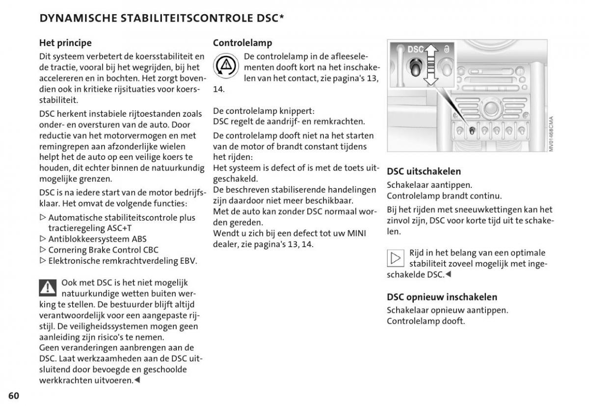 Mini Cooper One I 1 handleiding / page 63