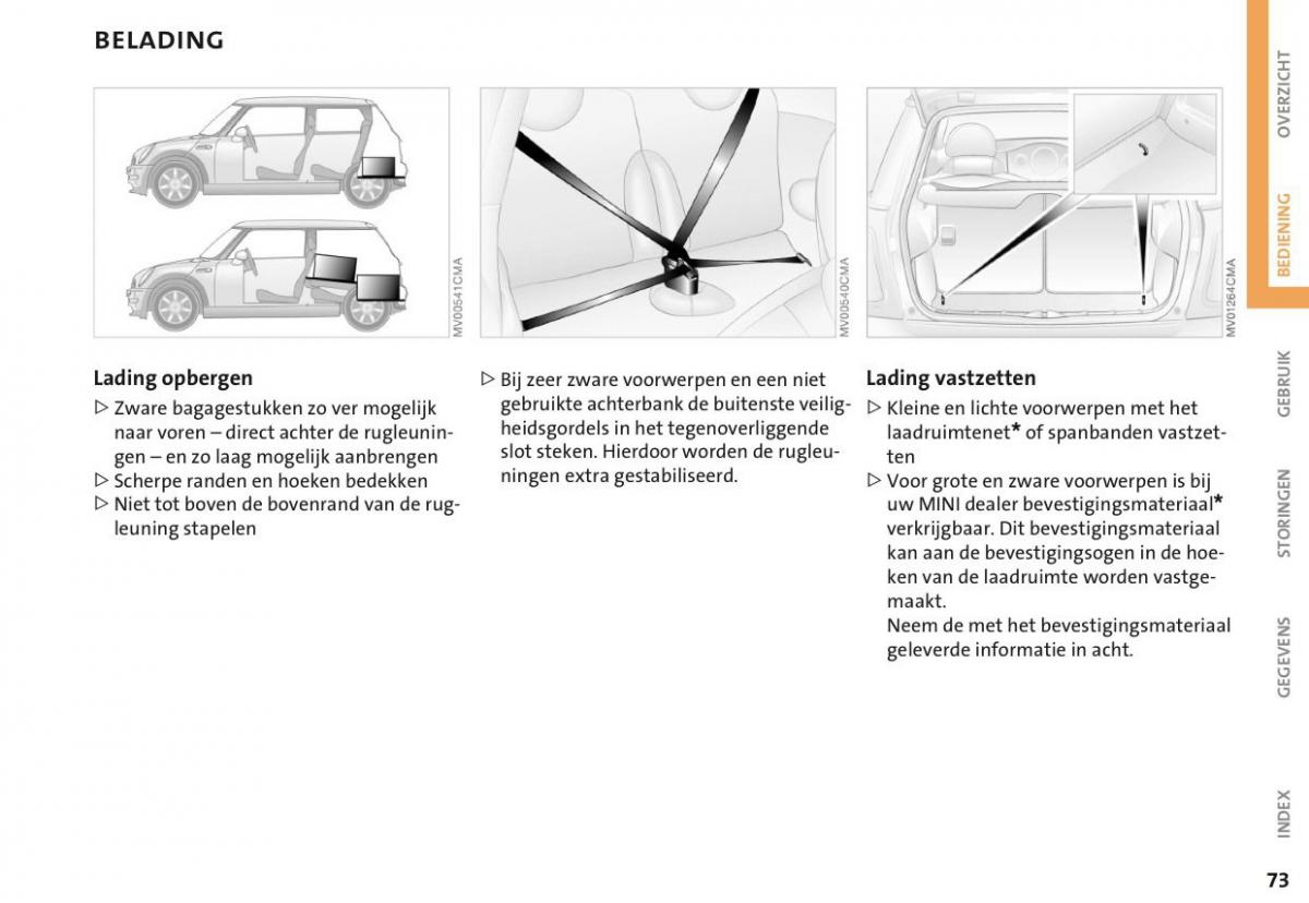 Mini Cooper One I 1 handleiding / page 76