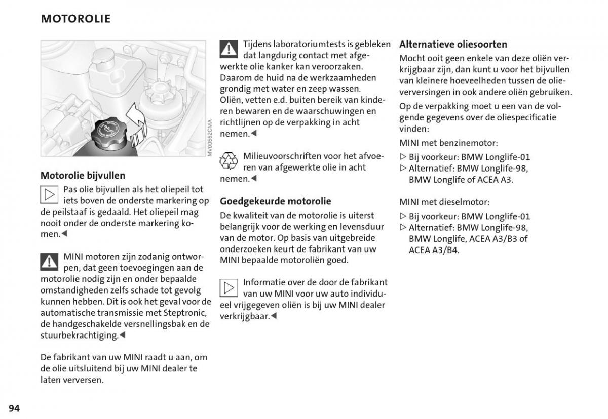 Mini Cooper One I 1 handleiding / page 97