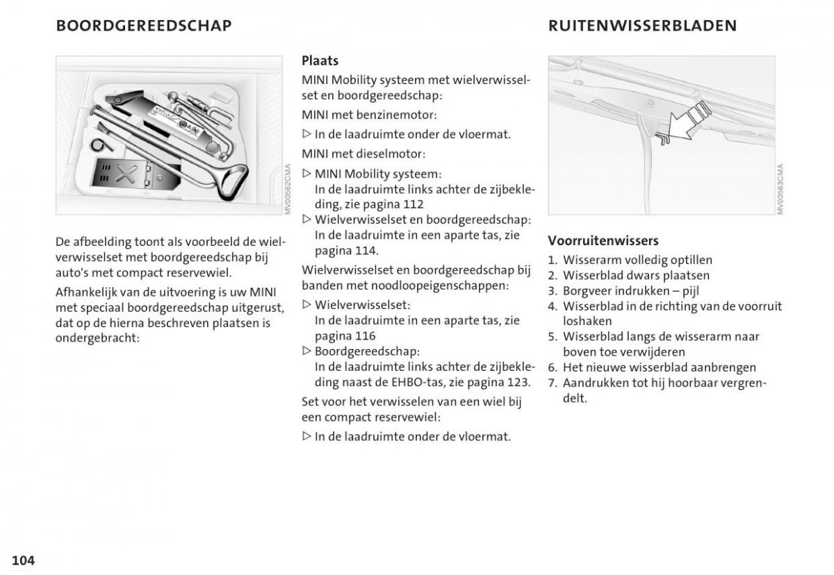 Mini Cooper One I 1 handleiding / page 107