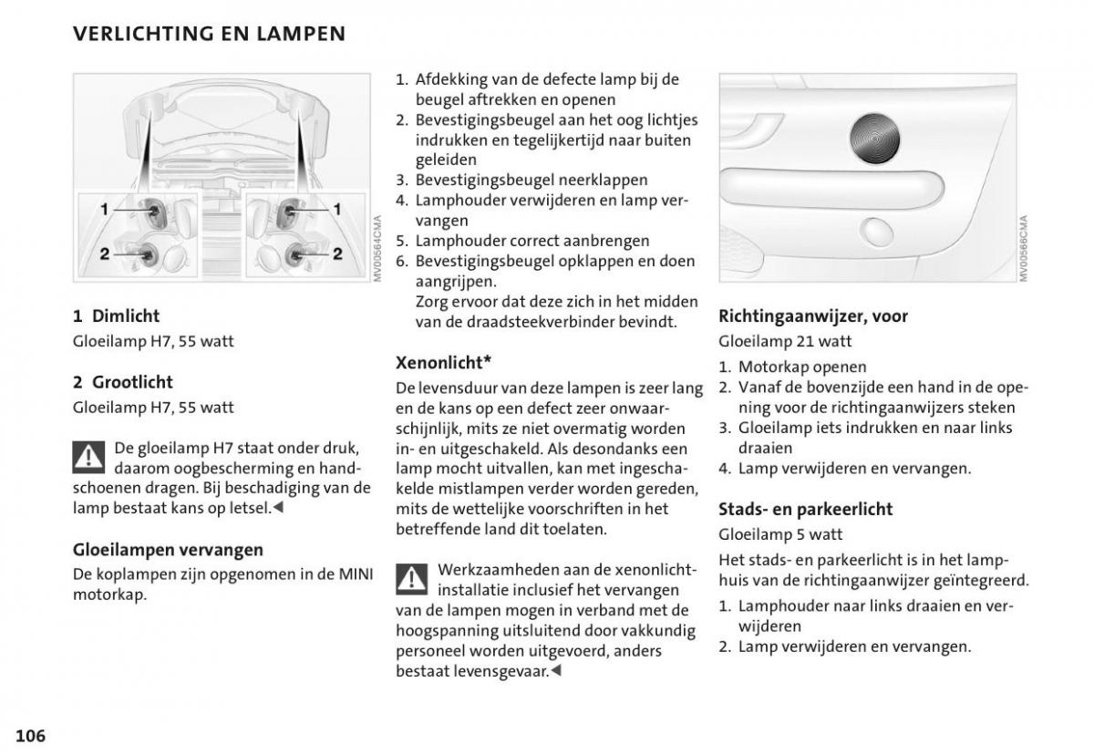 Mini Cooper One I 1 handleiding / page 109