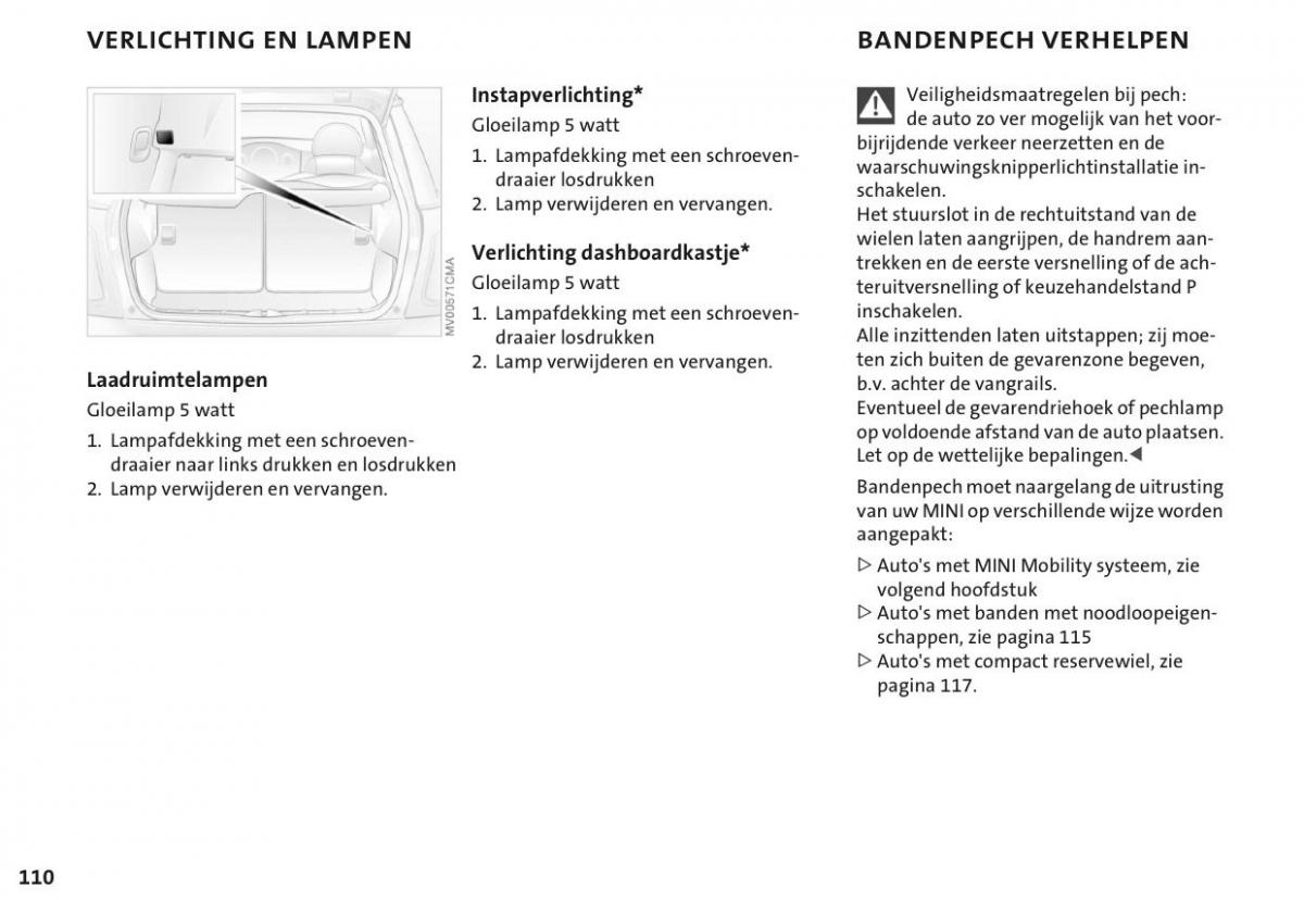 Mini Cooper One I 1 handleiding / page 113