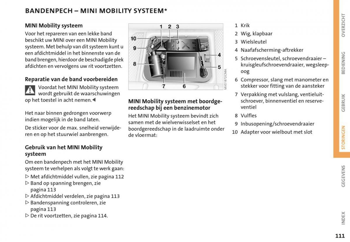 Mini Cooper One I 1 handleiding / page 114