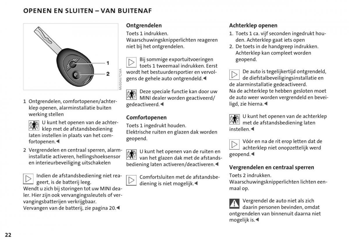 Mini Cooper One I 1 handleiding / page 25