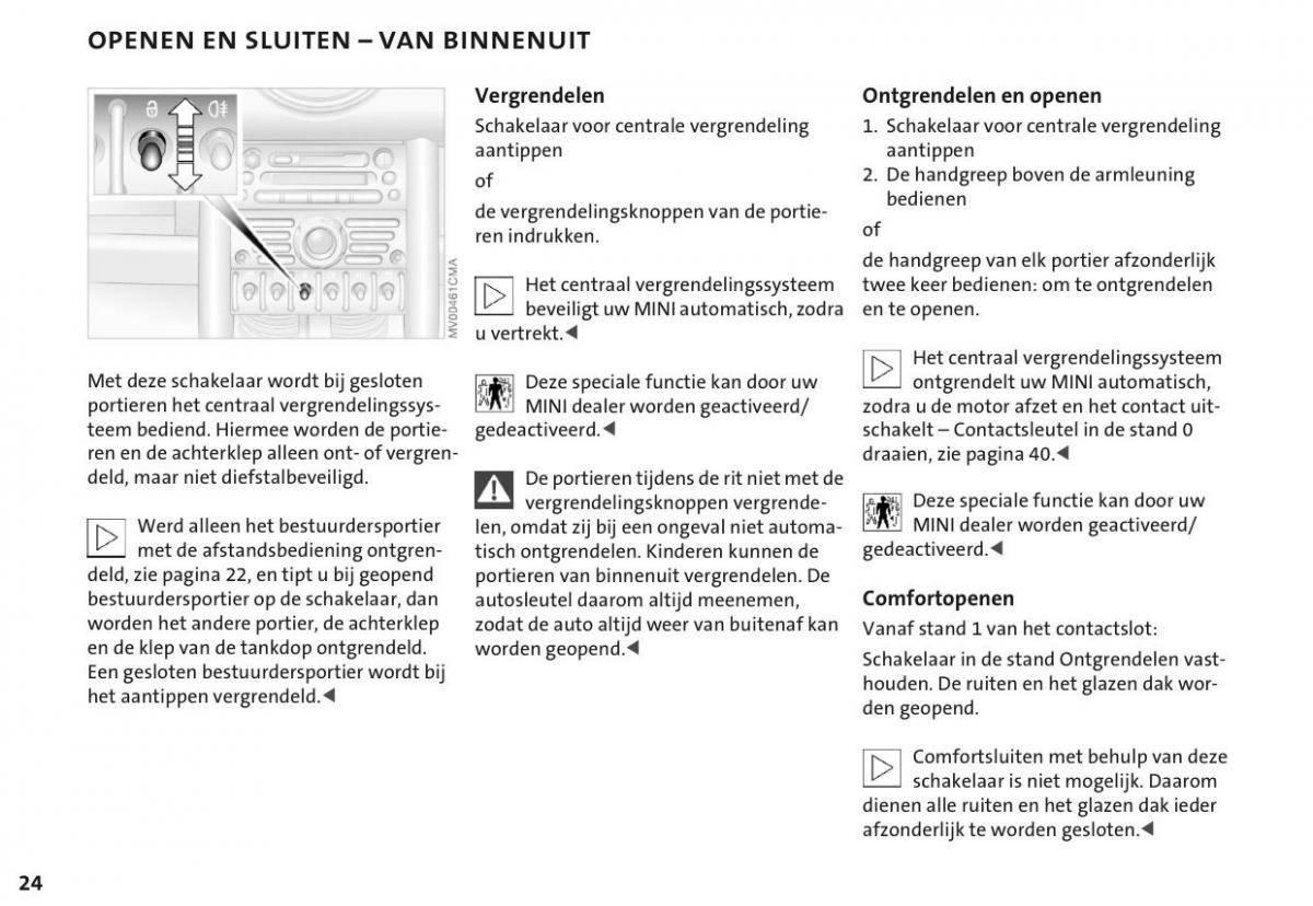 Mini Cooper One I 1 handleiding / page 27