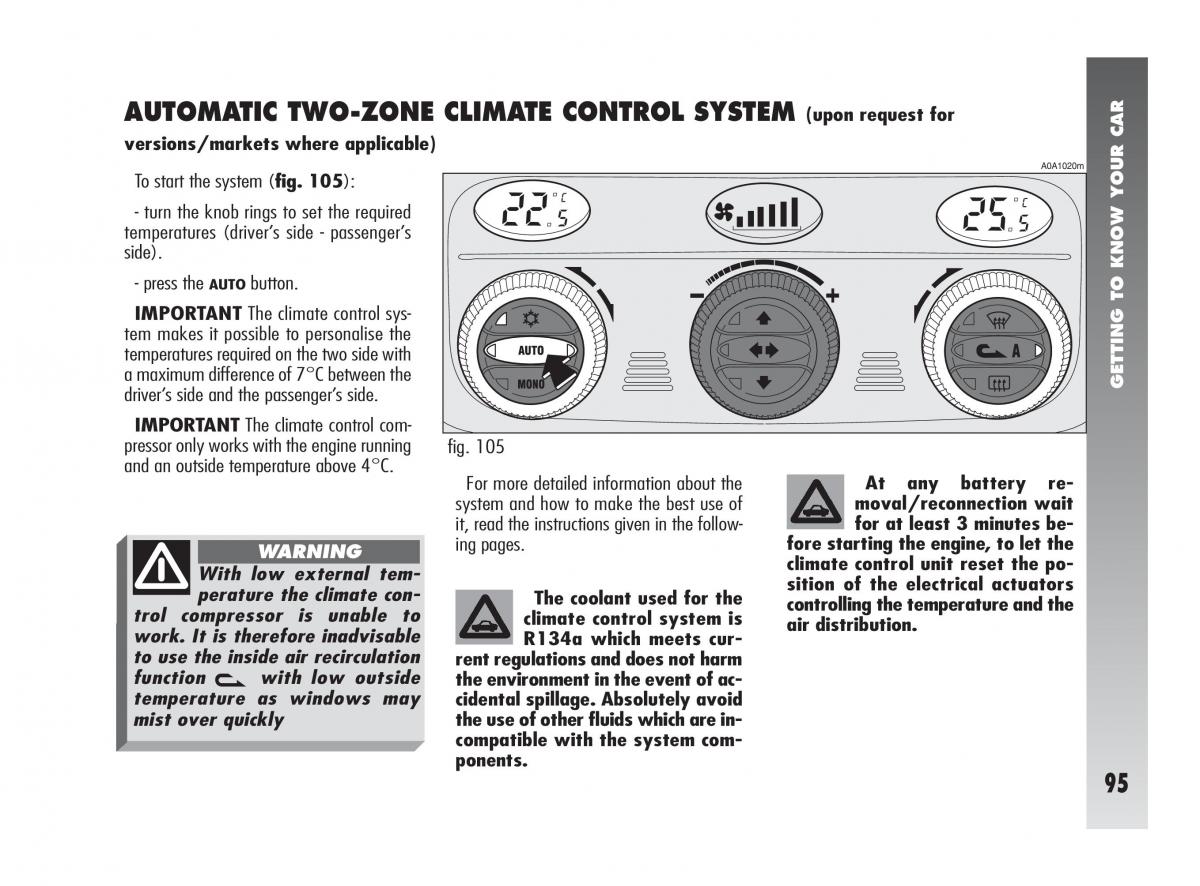 Alfa Romeo 147 owners manual / page 96