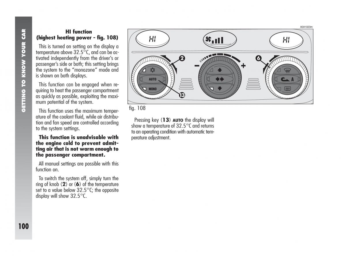 Alfa Romeo 147 owners manual / page 101