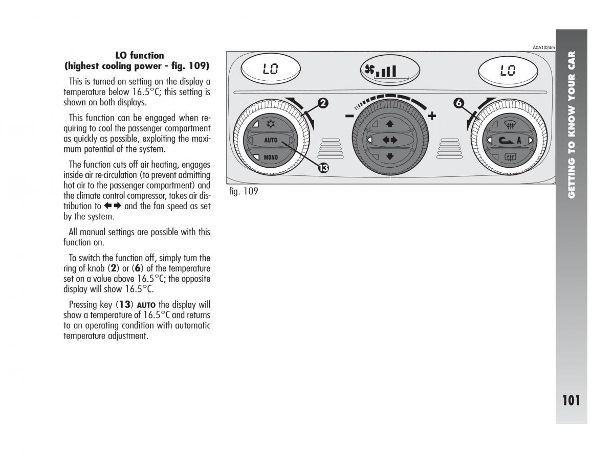 Alfa Romeo 147 owners manual / page 102