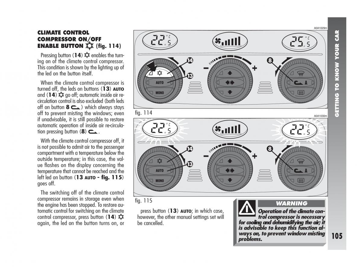 Alfa Romeo 147 owners manual / page 106